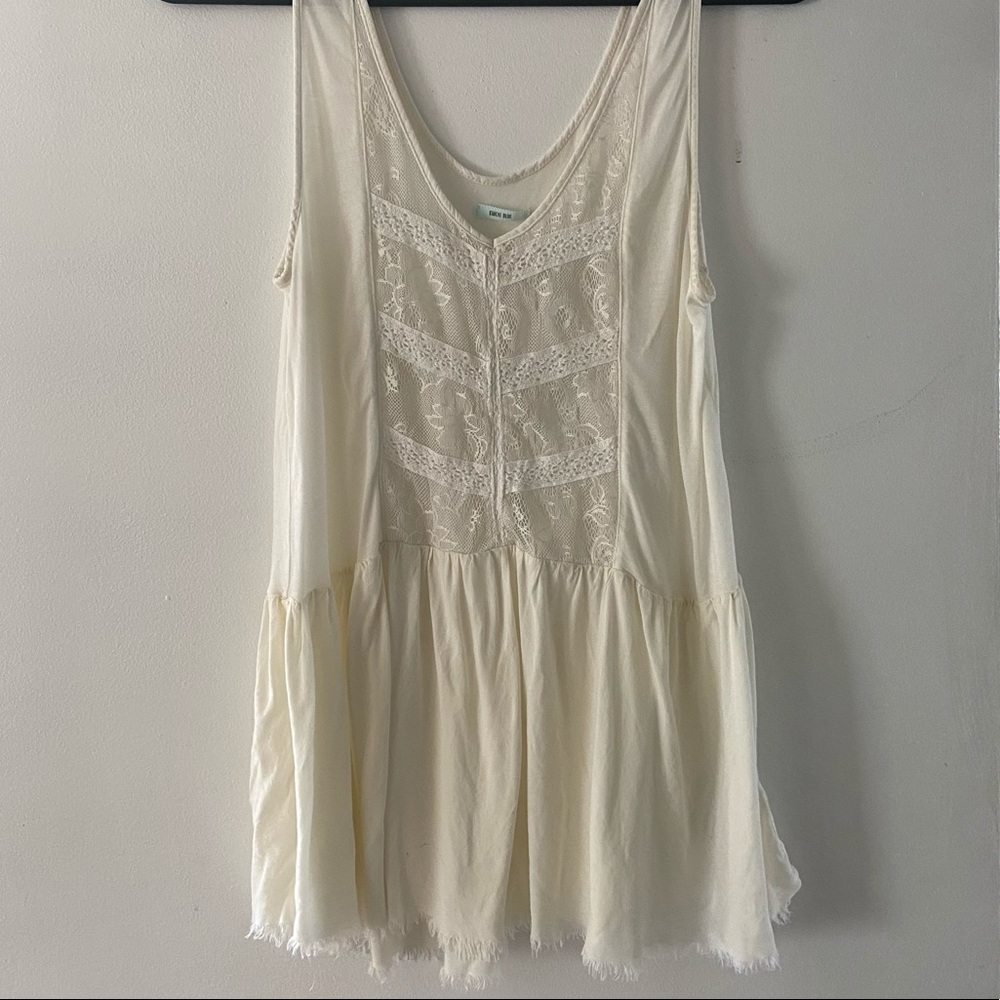 Urban Outfitters Kimchi Blue White Cream Tank Top with lace
